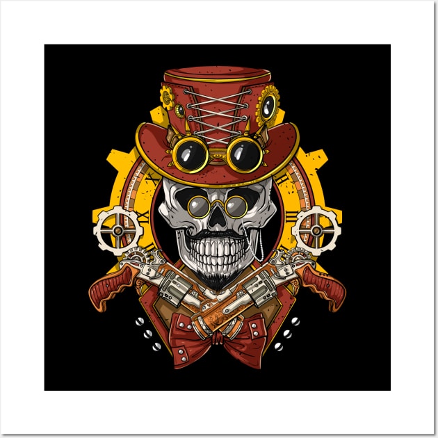 Steampunk Skull Wall Art by underheaven